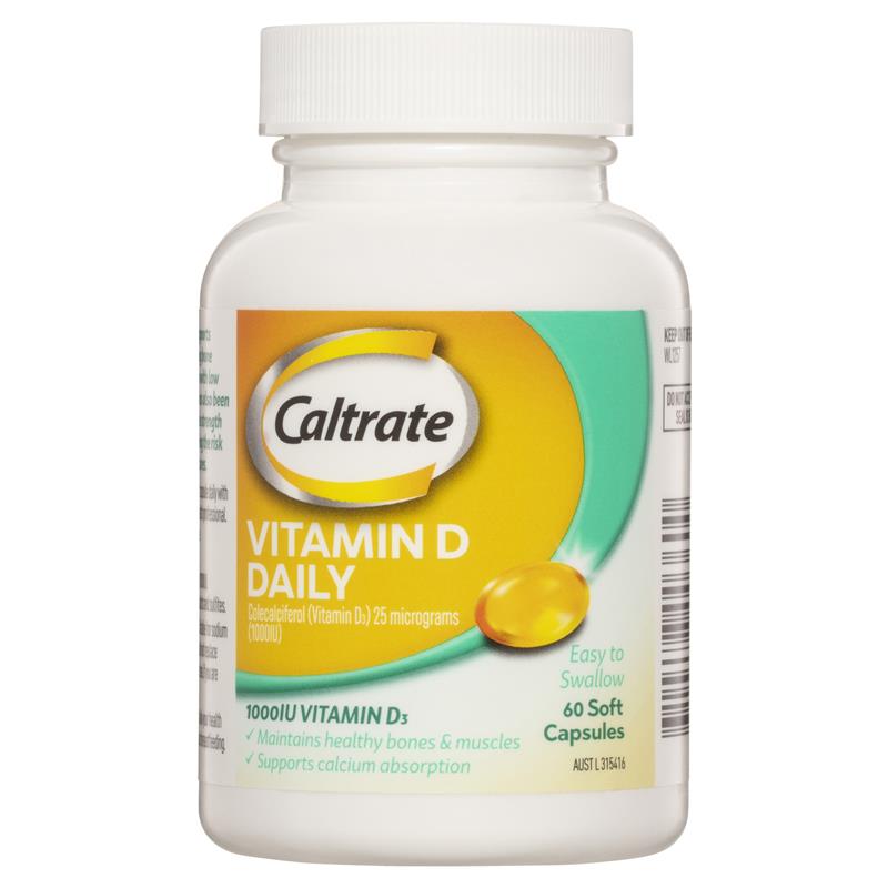 Caltrate Vitamin D 1000IU Capsules 60