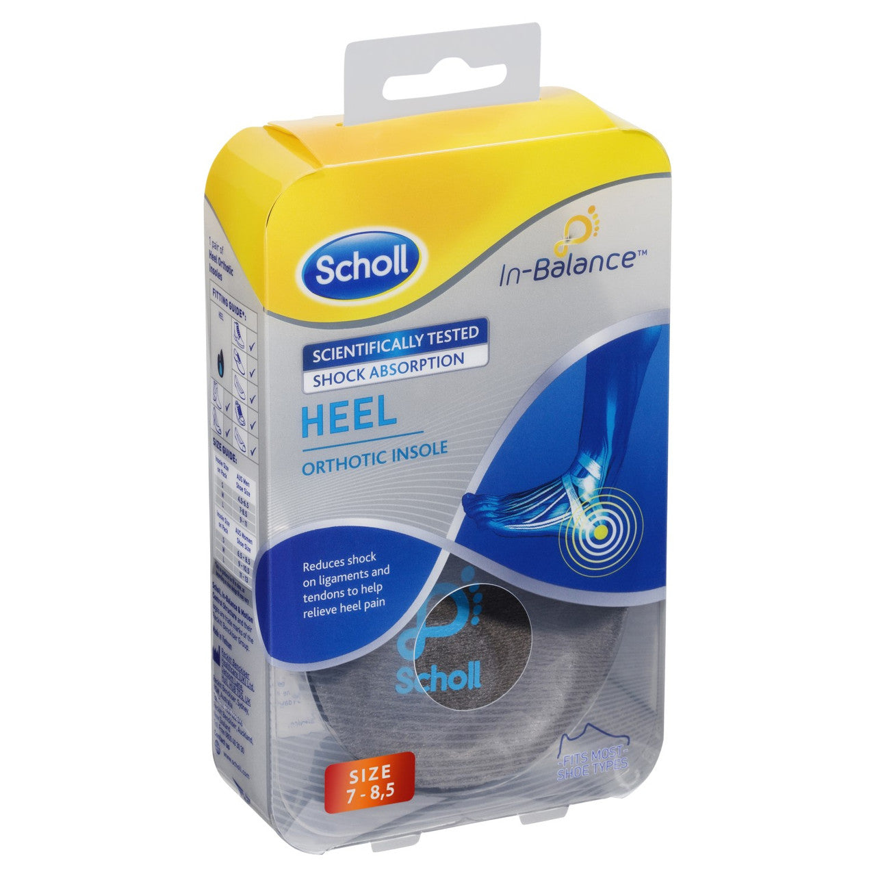 Scholl In-Balance Heel Orthotic Insole Medium 1 Pair