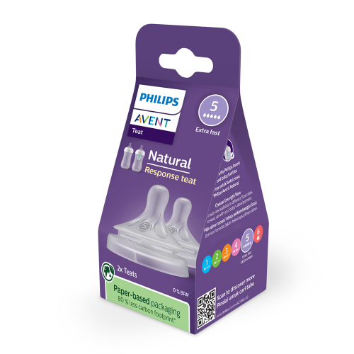 Avent Natural Response Teat 6M+ Flow 5 - 2 Pack