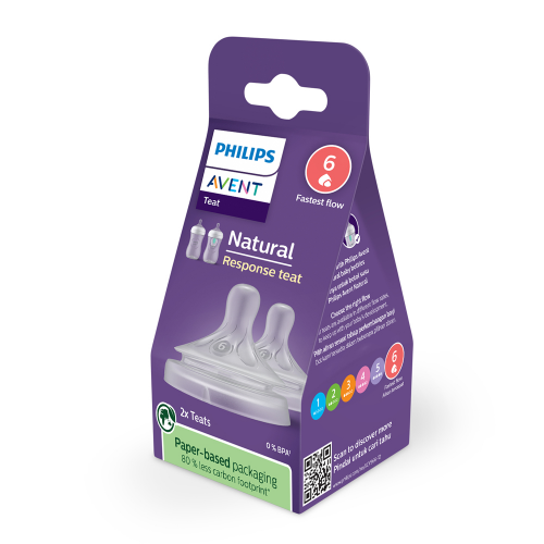 Avent Natural Response Teat 9M+ Flow 6 - 2 Pack