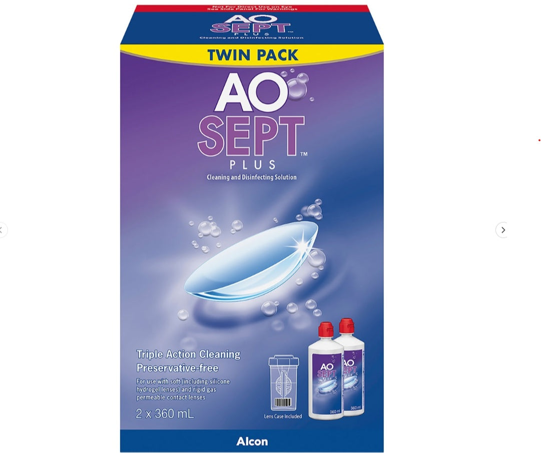 Aosept Plus Contact Lens Solution Twin Pack 360mL x 2