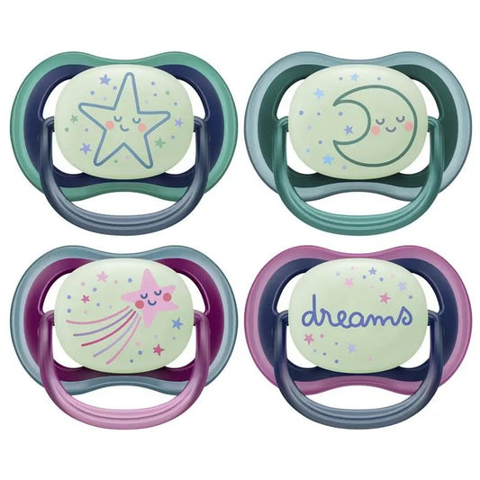 Avent Ultra Air Night Soother 6-18 Months Twin Pack Random Colour