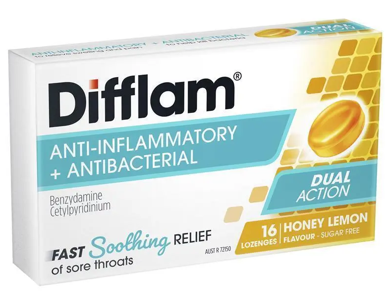 Difflam Honey & Lemon Sugar Free Lozenges 16