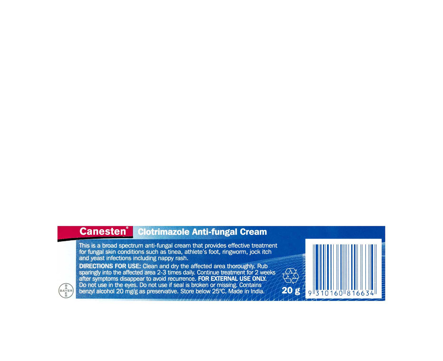 Canesten 1% Topical Cream 20g