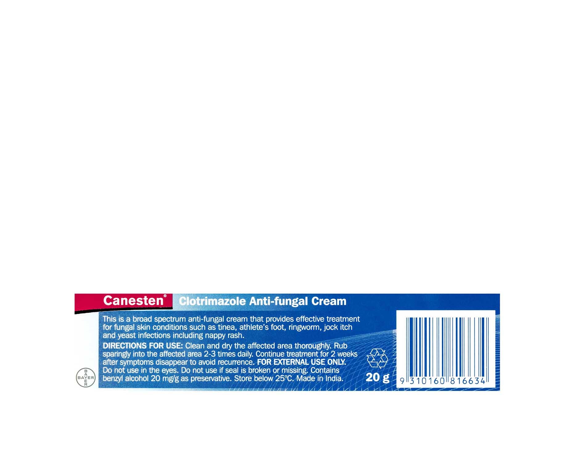 Canesten 1% Topical Cream 20g
