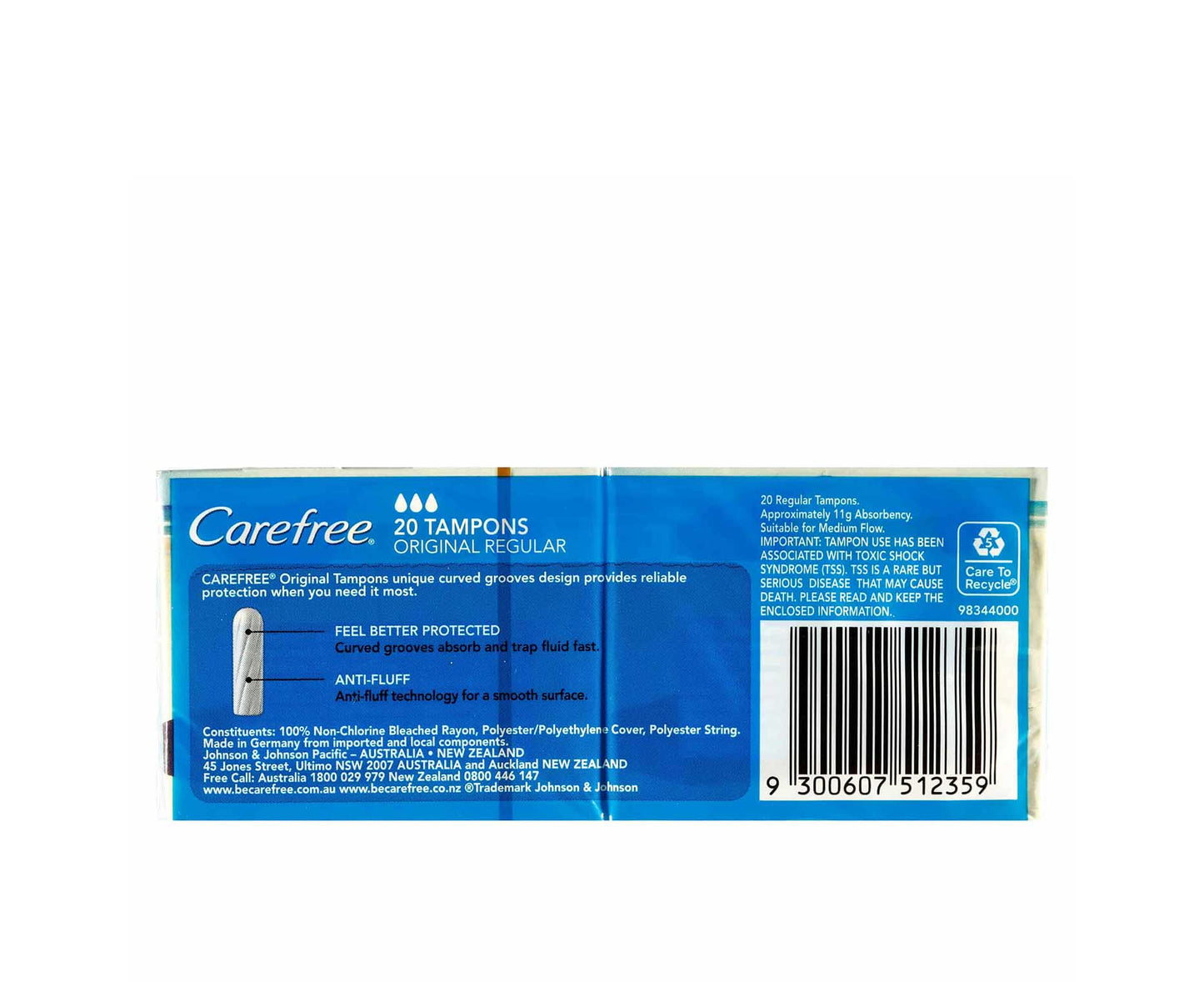Carefree Tampons Regular 20 Pack