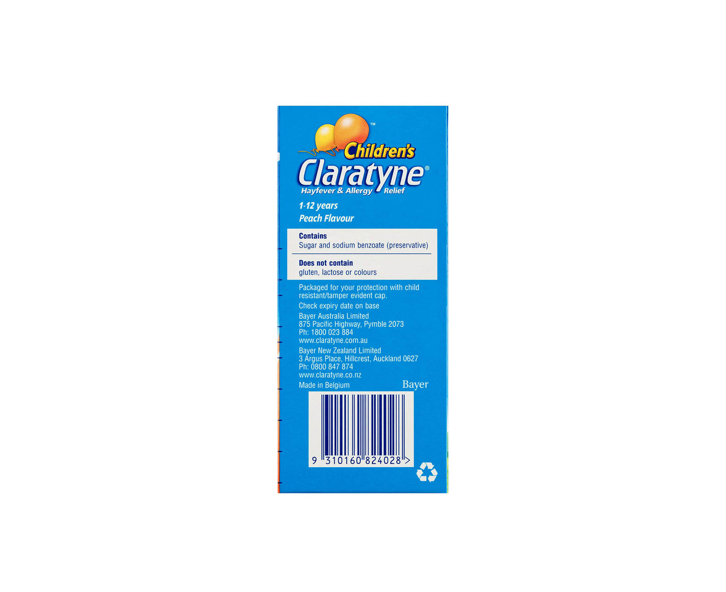 Claratyne Syrup Peach Flavour 60mL