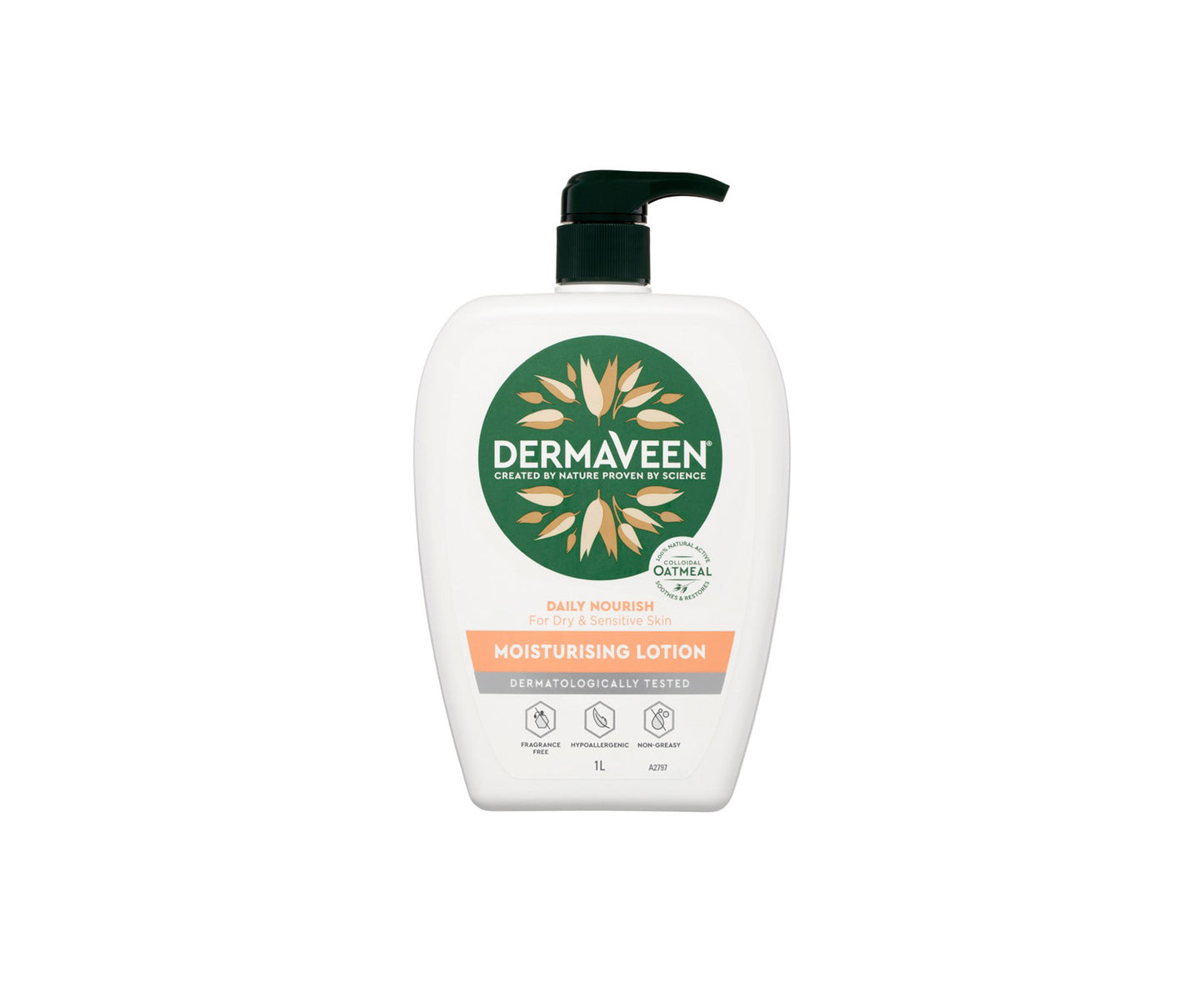 DermaVeen Daily Nourish Moisturising Lotion for Dry & Sensitive Skin 1L