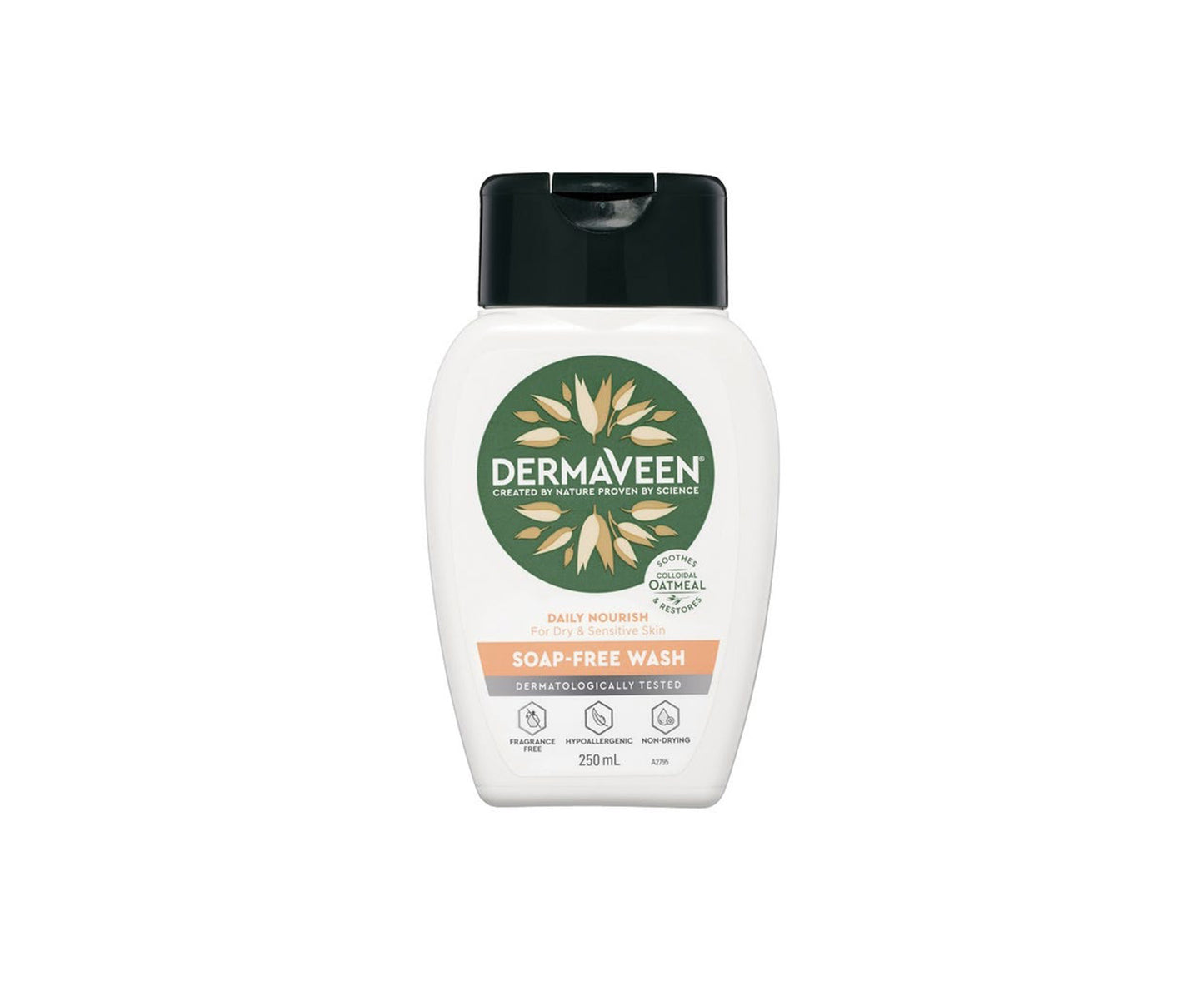DermaVeen Daily Nourish Soap-Free Wash for Dry & Sensitive Skin 250mL