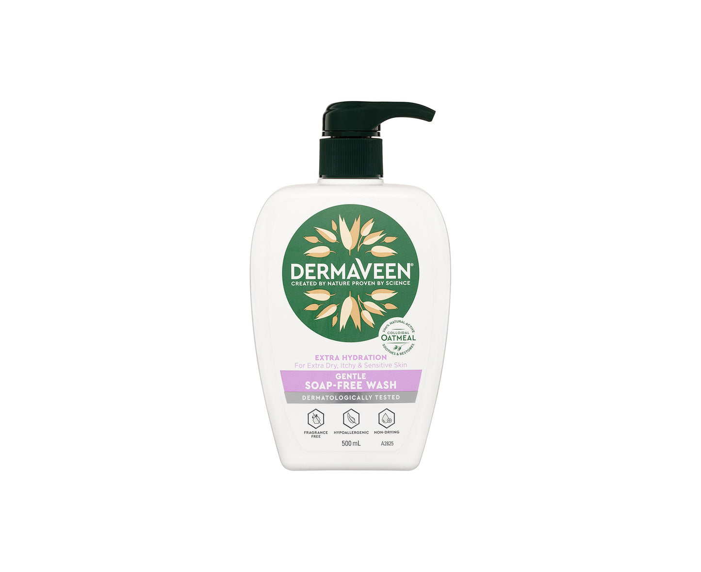 DermaVeen Extra Hydration Gentle Soap-Free Wash for Extra Dry, Itchy & Sensitive Skin 500mL