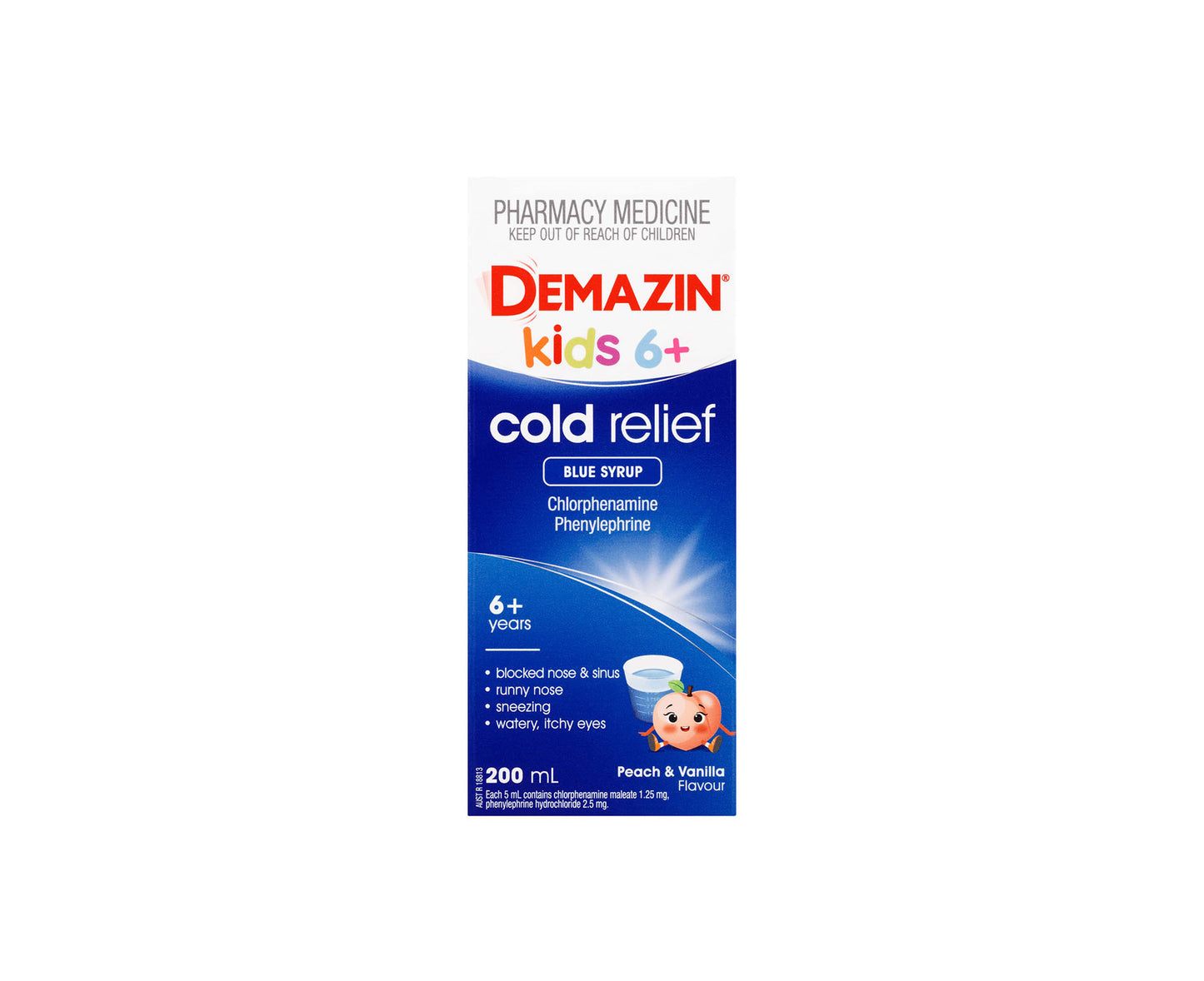 Demazin Kids 6+ Cold Relief Colour Free Syrup