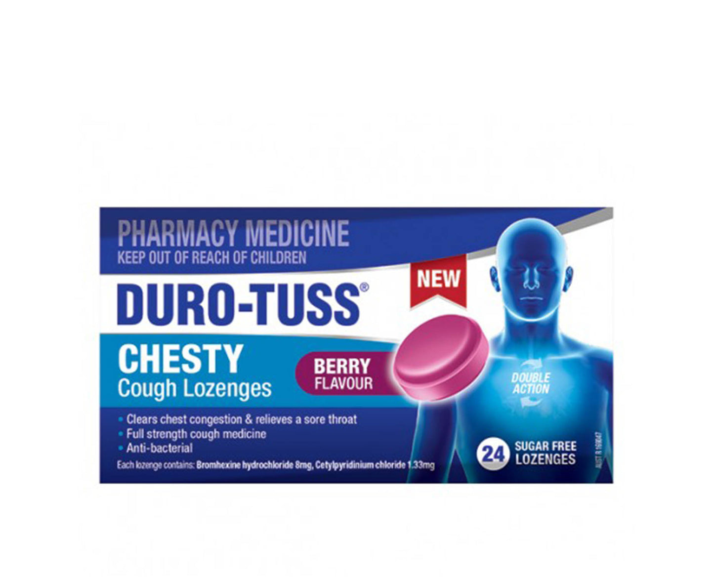 Durotuss Chesty Berry Sugar Free Lozenges 24