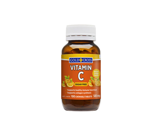 Gold Cross Vitamin C 100 Sugarless Chewable Tablets 500mg