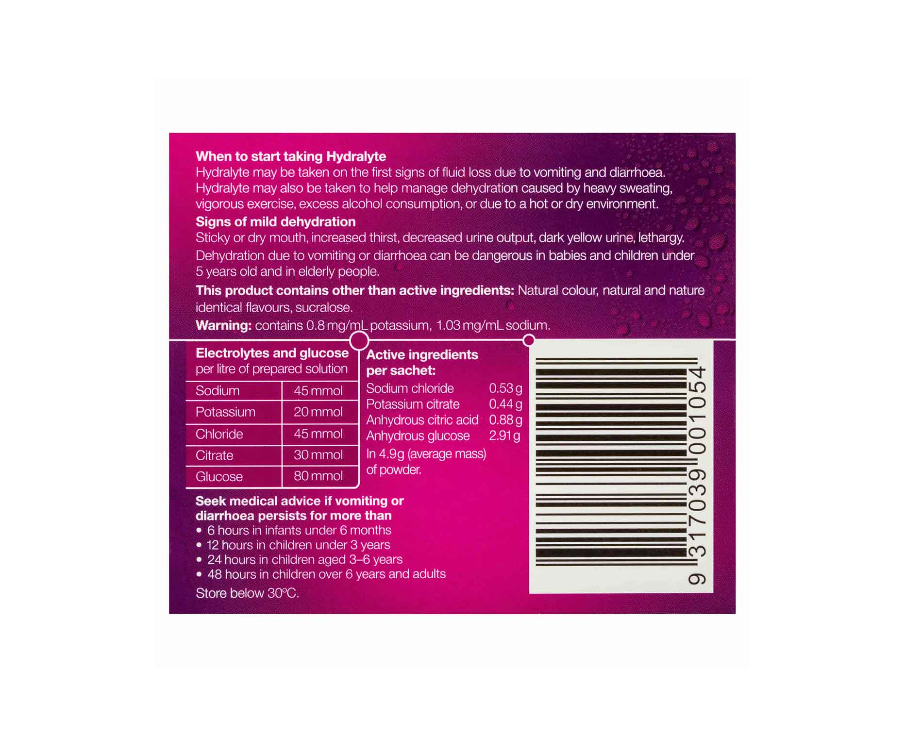 Hydralyte Electrolyte Powder Sachet Apple Blackcurrant 5g x10