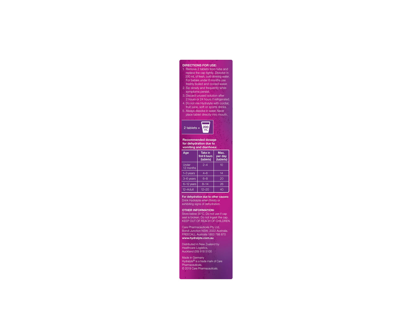 Hydralyte Effervescent Electrolyte Tablets