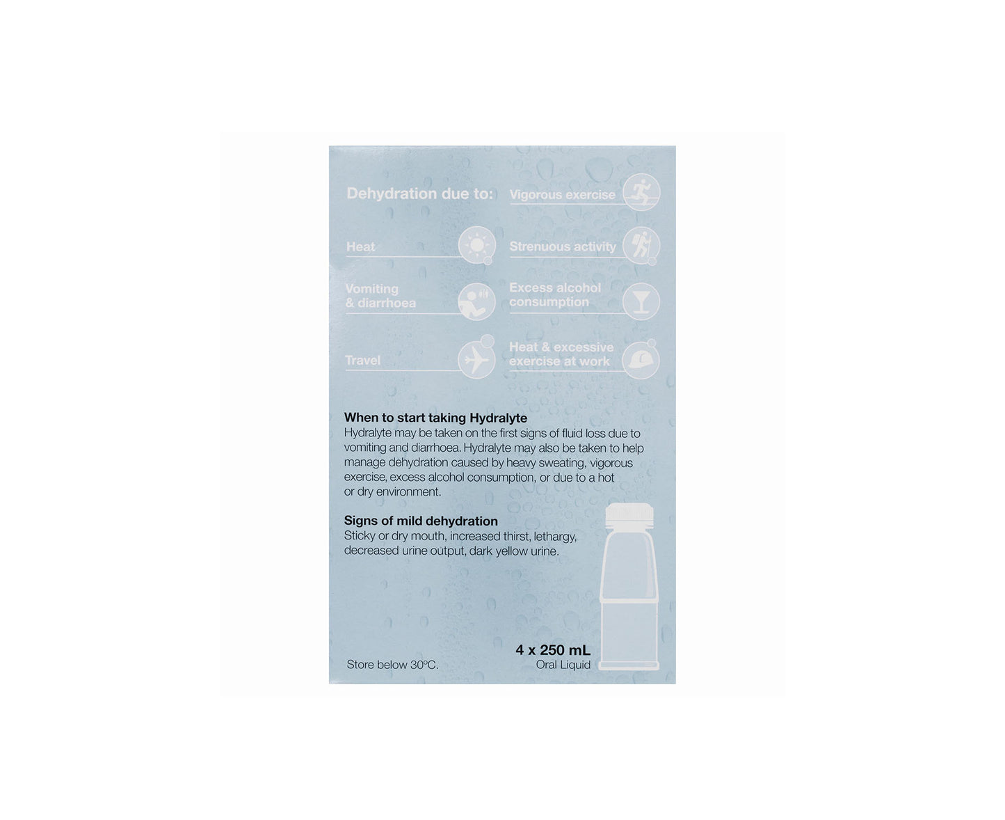 Hydralyte Electrolyte Liquid Lemonade 250mL x4
