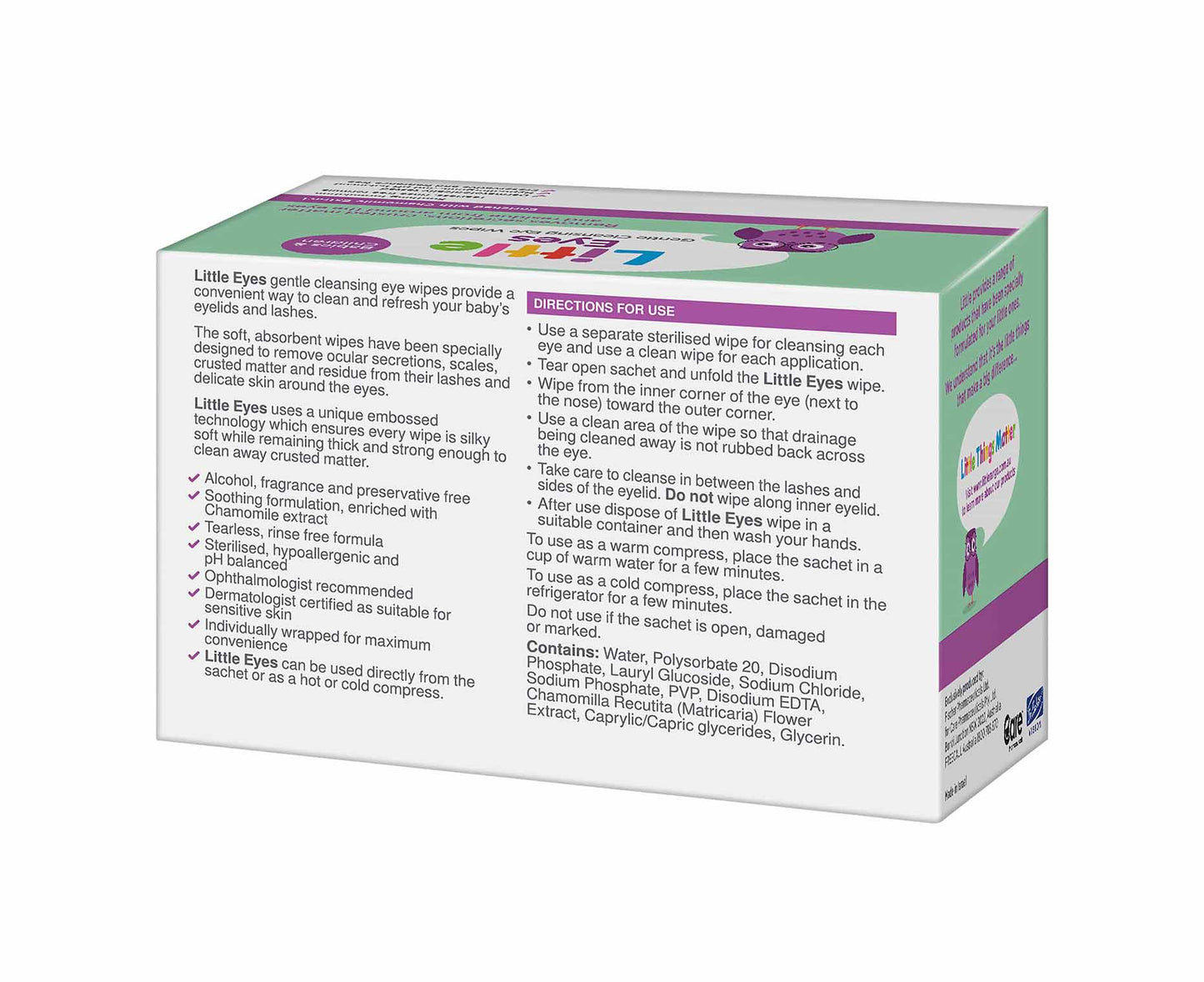 Little Eyes Gentle Cleansing Eye Wipes 30