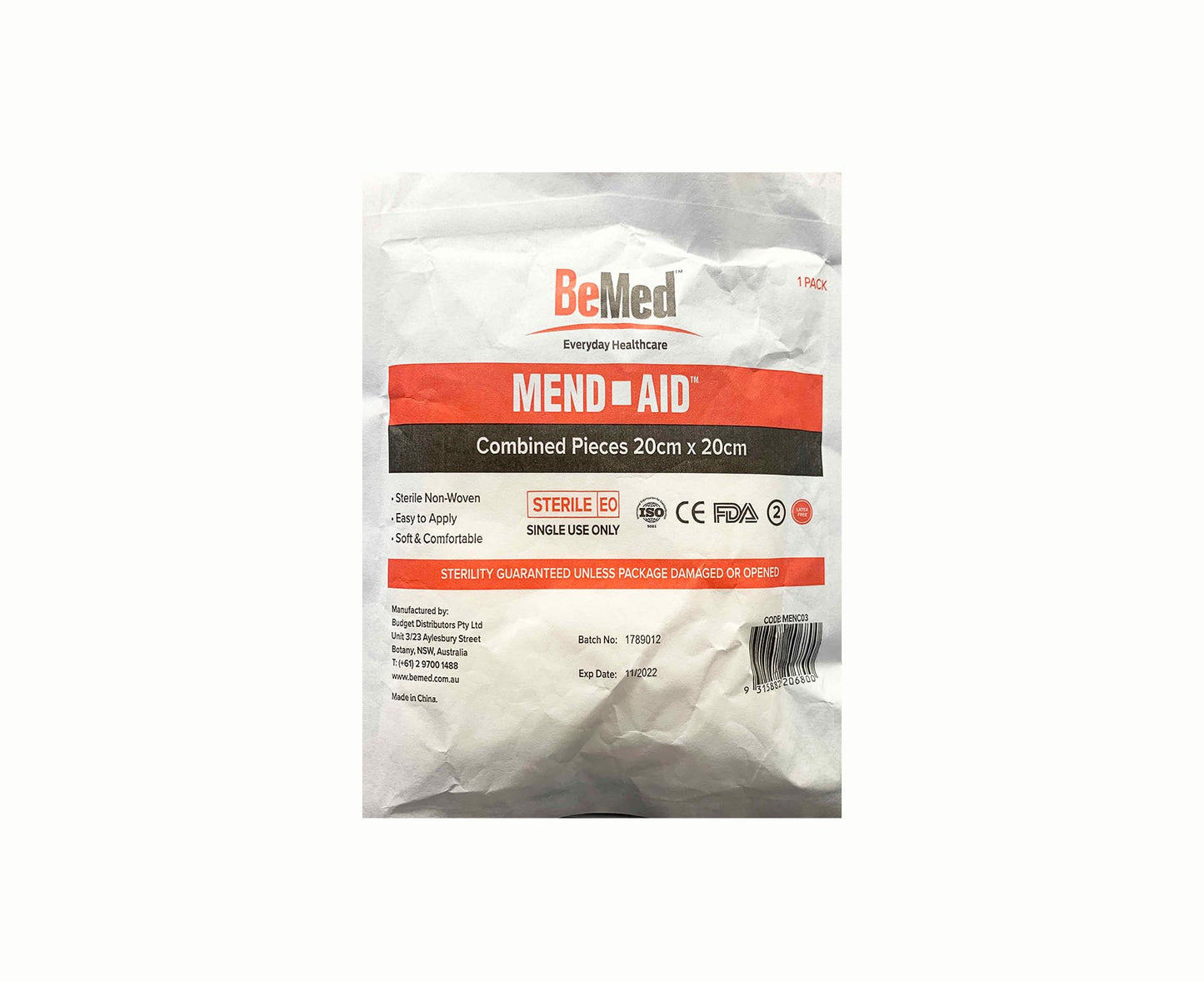 BeMed Mend-Aid Combined Pieces 20cm x 20cm 20 Pieces