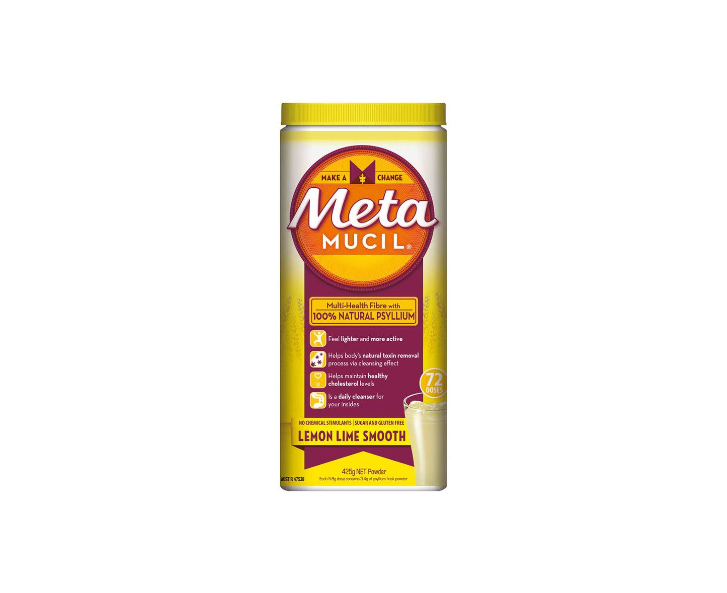 Metamucil Smooth Lemon Lime 72 Dose 425g