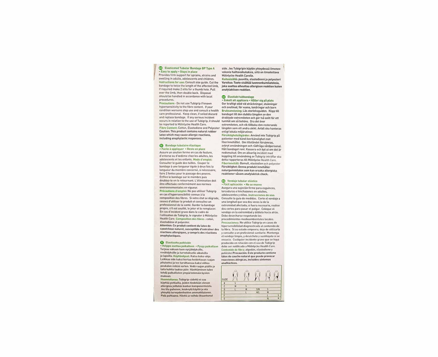 Molnlycke Tubigrip Elasticated Tubular Support Bandage Size G Natural 1 Meter