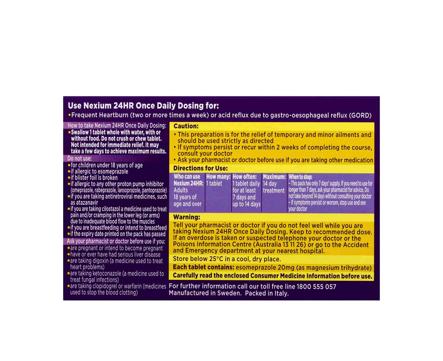 Nexium 24 Hour 20mg Tablets 7