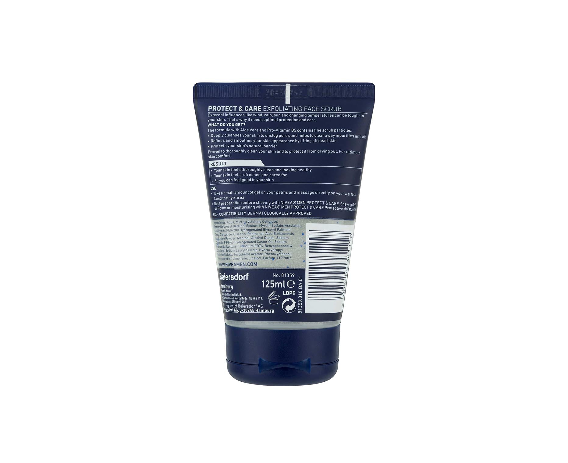 Nivea Men Protect & Care Face Scrub 125mL