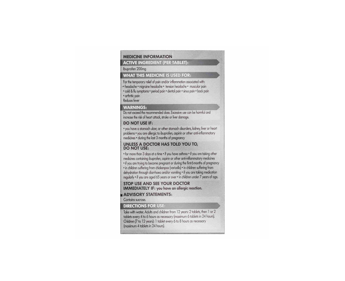 Nurofen 200mg Tablets 96