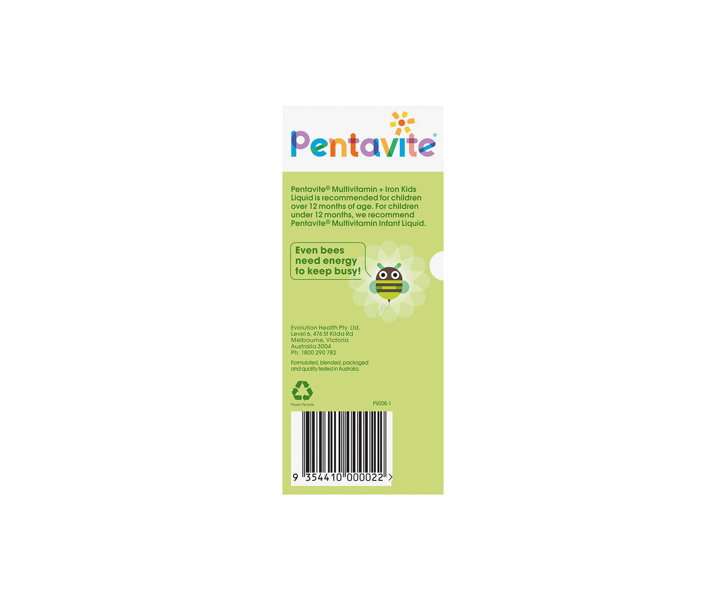 Pentavite Multivitamin + Iron Kids Liquid 200mL