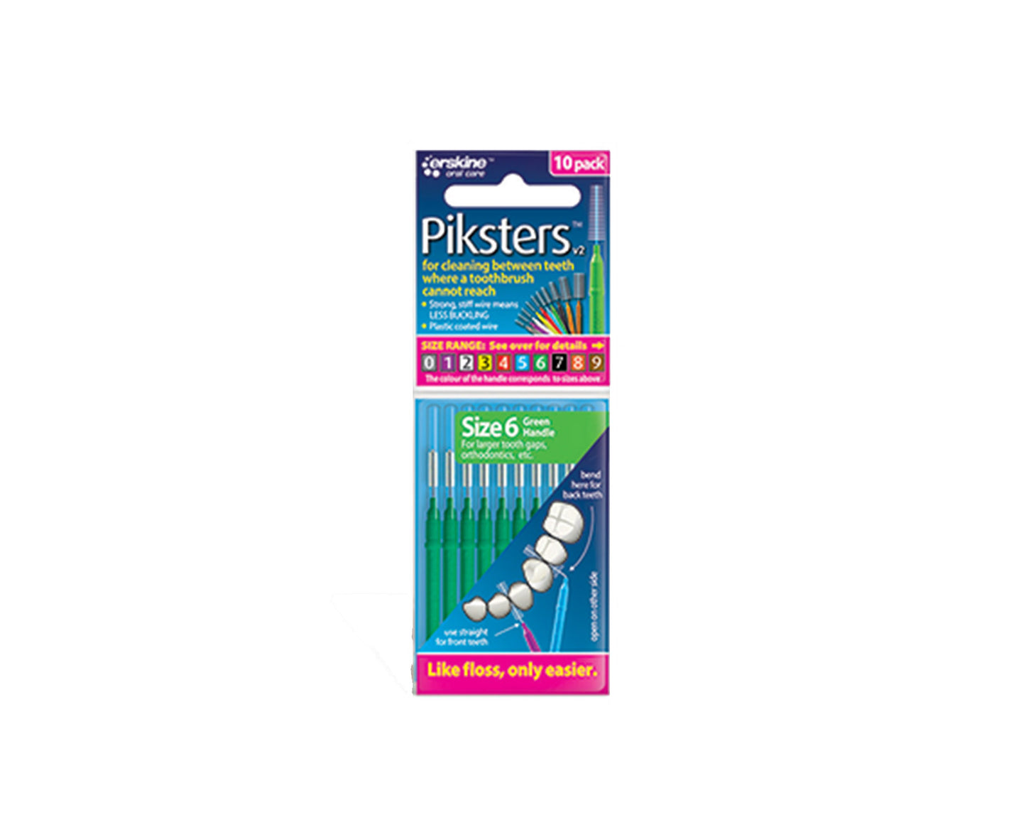 Pikster Interdental Brush 10 Pack Size 6