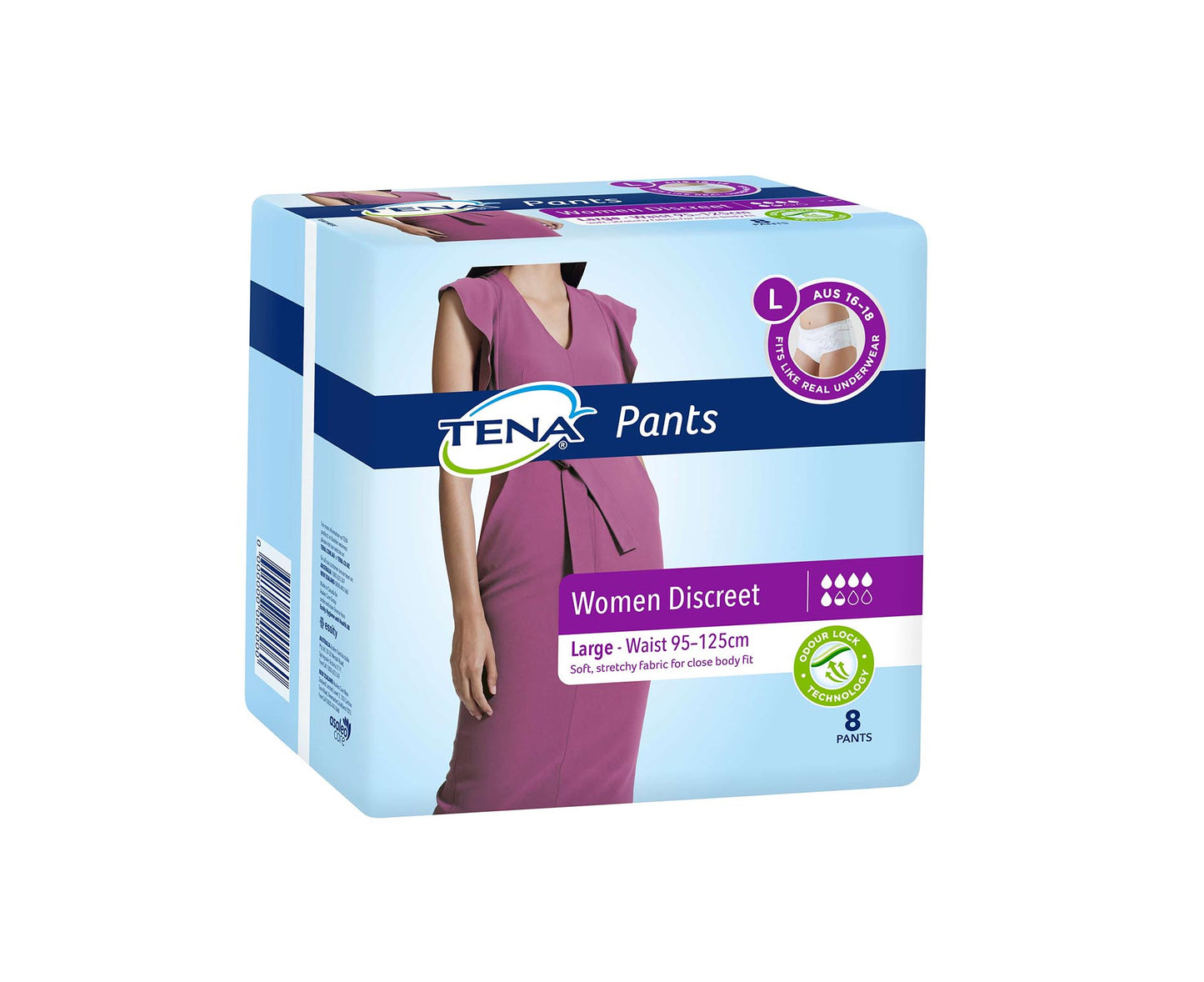 Tena Pant Women Discreet Large 8 Pack