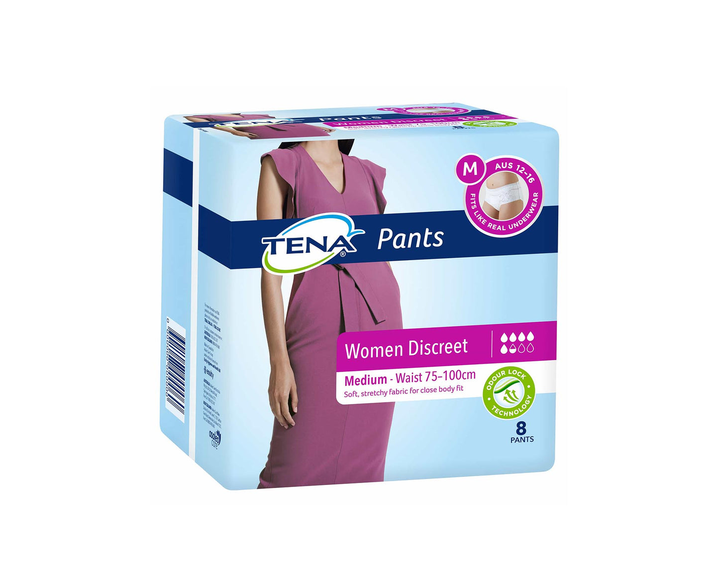 Tena Pant Women Discreet Medium 8 Pack