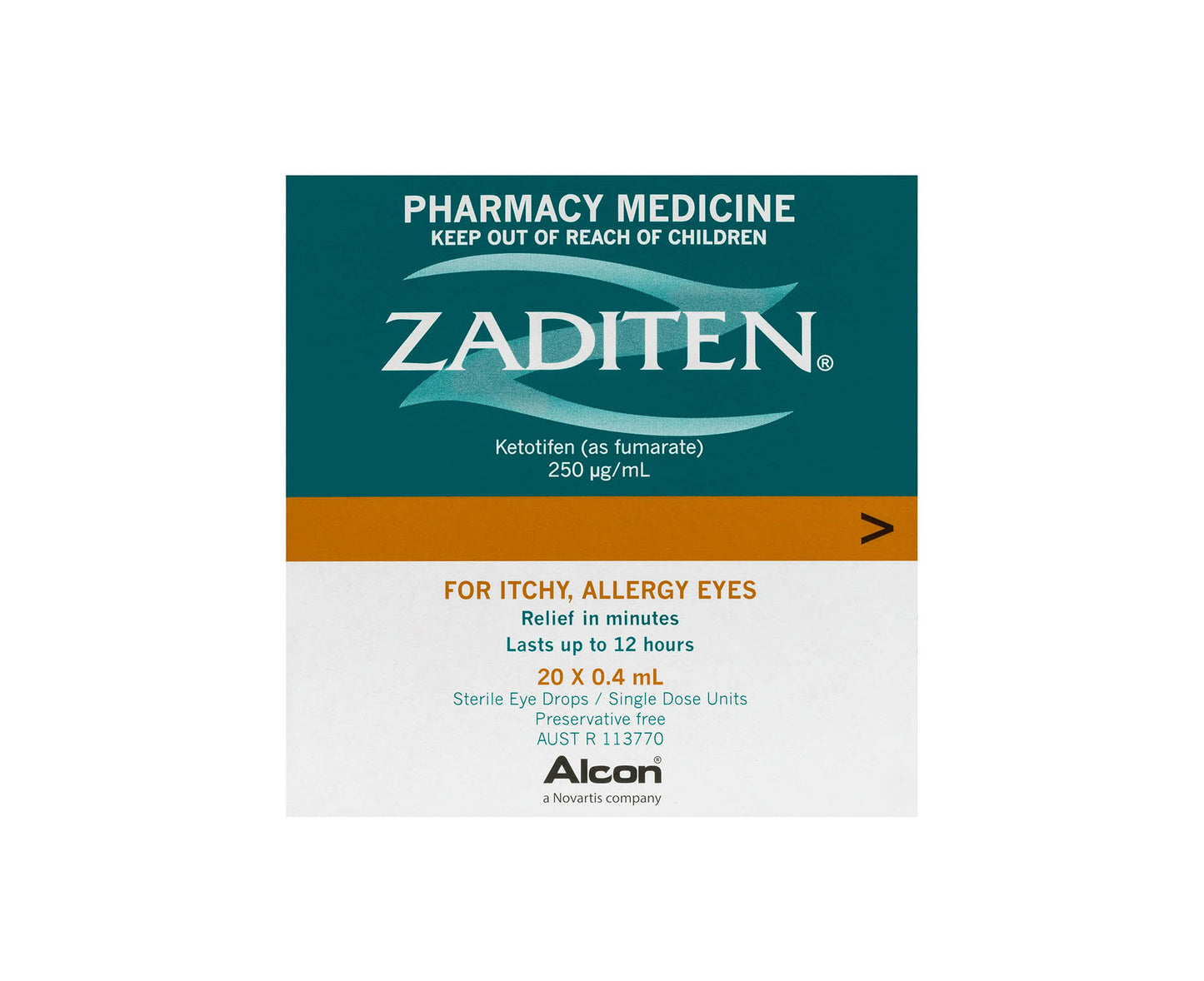Zaditen Eye Drops 0.4mL Singles 20 Pack