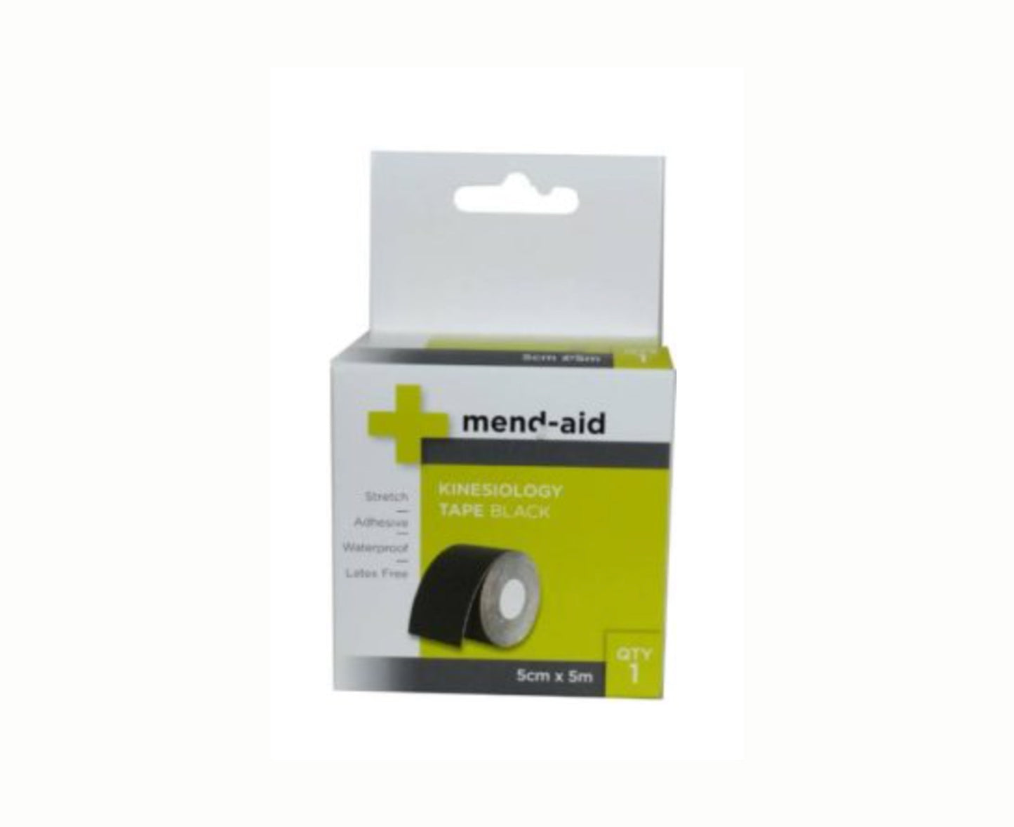 BeMed Mend-Aid Kinesiology Tape Black 5cm x 5m 1 Pack