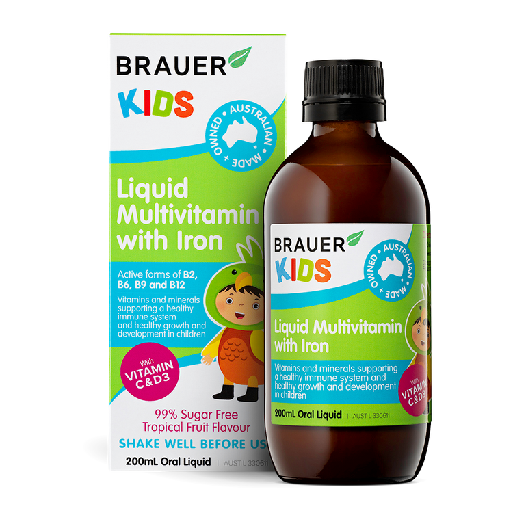 Brauer Baby & Kids Liquid Multivitamin With Iron 200mL
