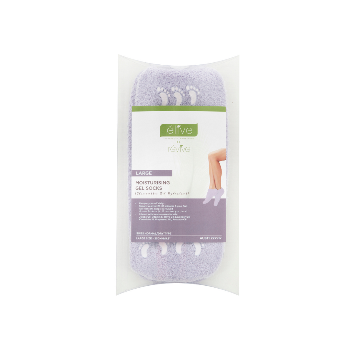 Elive Moisturising Gel Socks Large