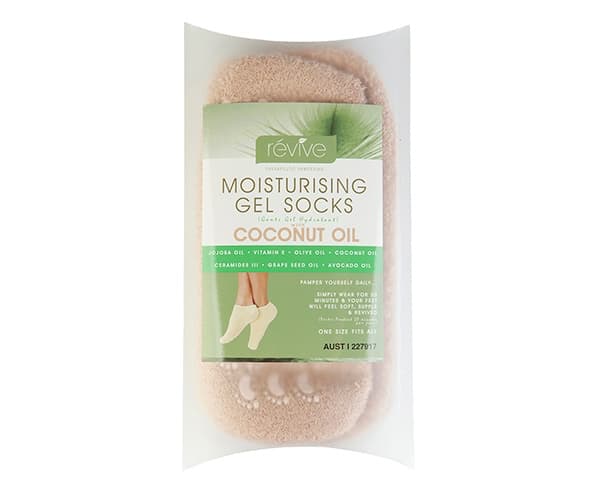 Elive Moisturising Gel Socks with Coconut Oil Regular