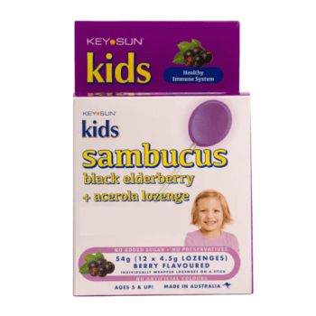 Keysun Kids Sambucus Black Elderberry + Acerola Lozenges 12