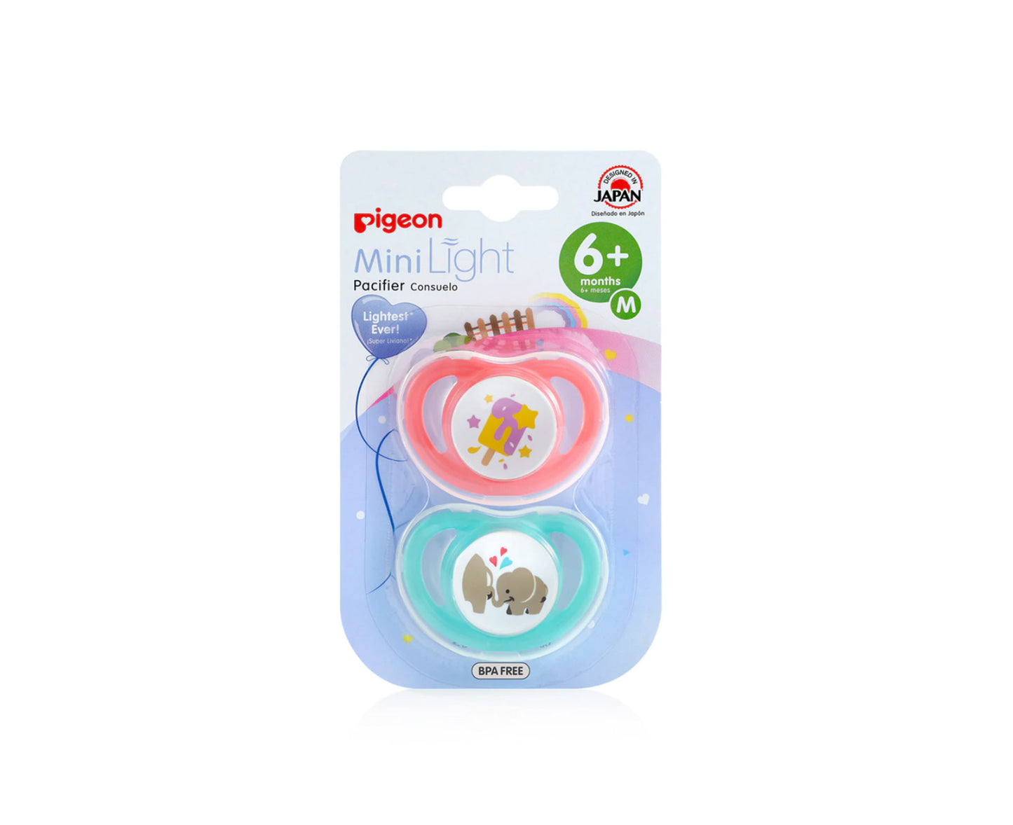 Pigeon MiniLight Pacifier Twin Pack Medium (Random Colour)
