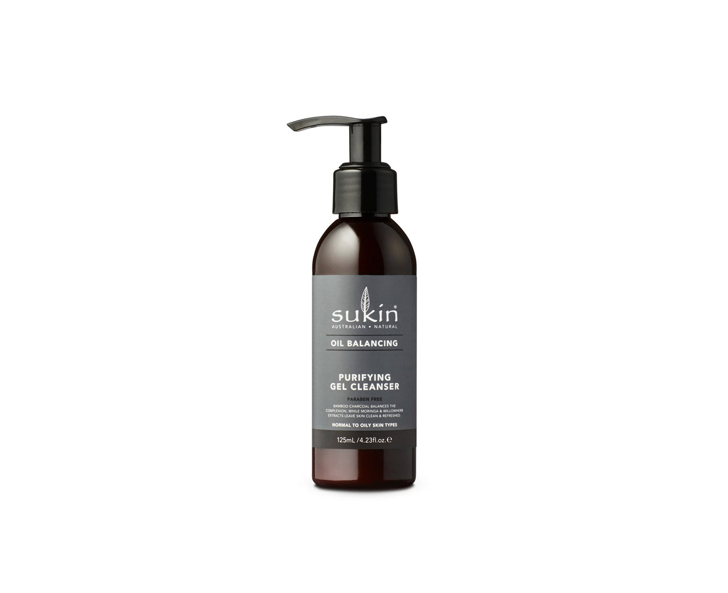 Sukin Oil Balancing Plus Charcoal Purifying Gel Cleanser 125mL