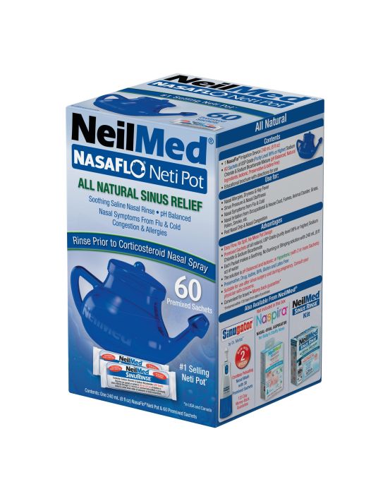 NeilMed NasaFlo NetiPot with 60 Sachets