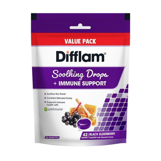 Difflam Immune Support Soothing Drops Elderberry 42