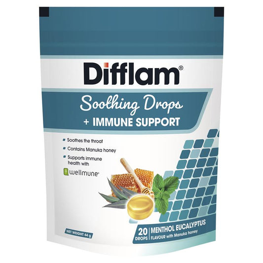 Difflam Immune Support Soothing Drops Menthol Eucalyptus 20