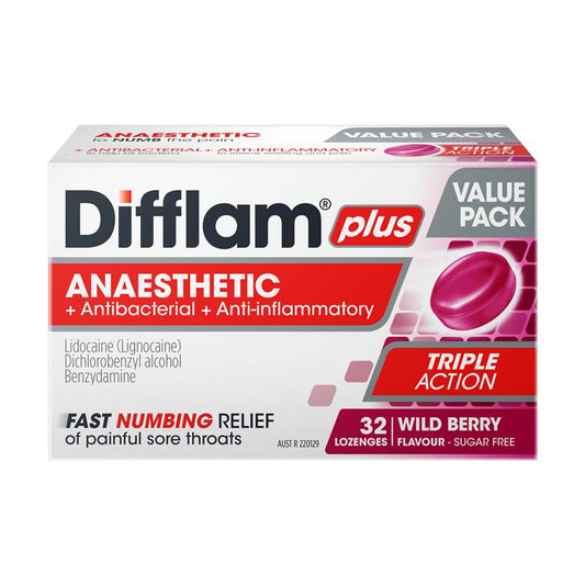 Difflam Plus Anaesthetic Wild Berry Lozenges 32