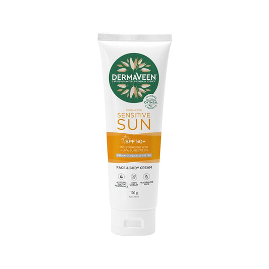 DermaVeen Sensitive Sun Face & Body Cream SPF50+ 100g