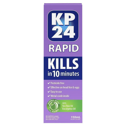 KP24 Rapid Head Lice Solution With Comb 150mL