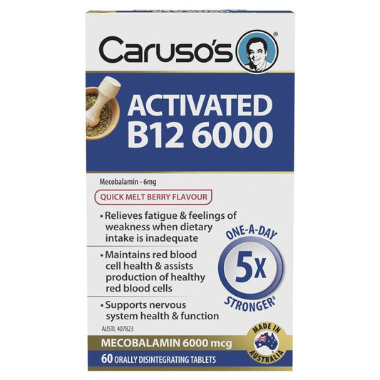 Caruso's Vitamin B12 Activated 6000mcg Melt-Tab 60