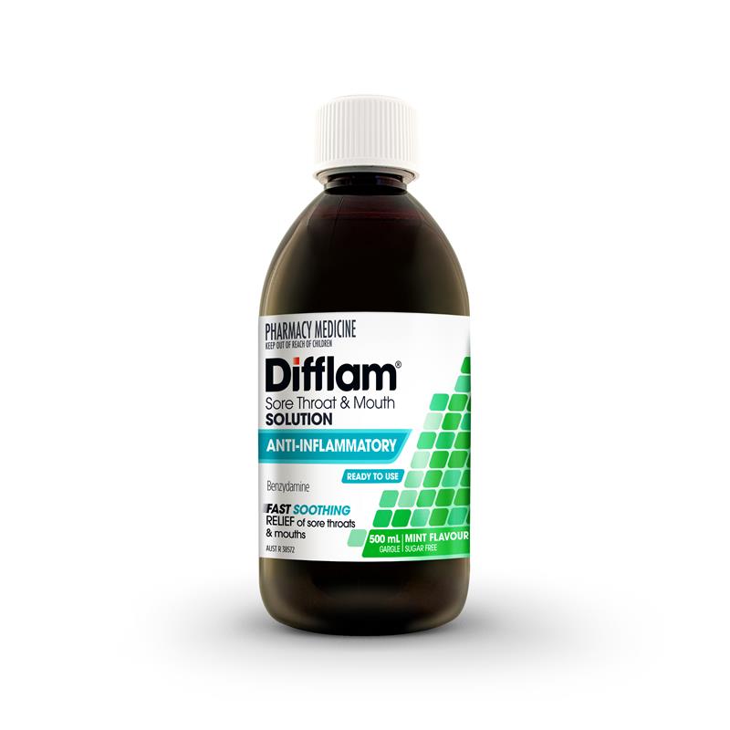 Difflam Anti-Inflammatory Sore Throat Gargle & Mouth Solution 500mL