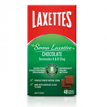 Laxettes Senna Laxative Chocolate Chewable Tablets 48