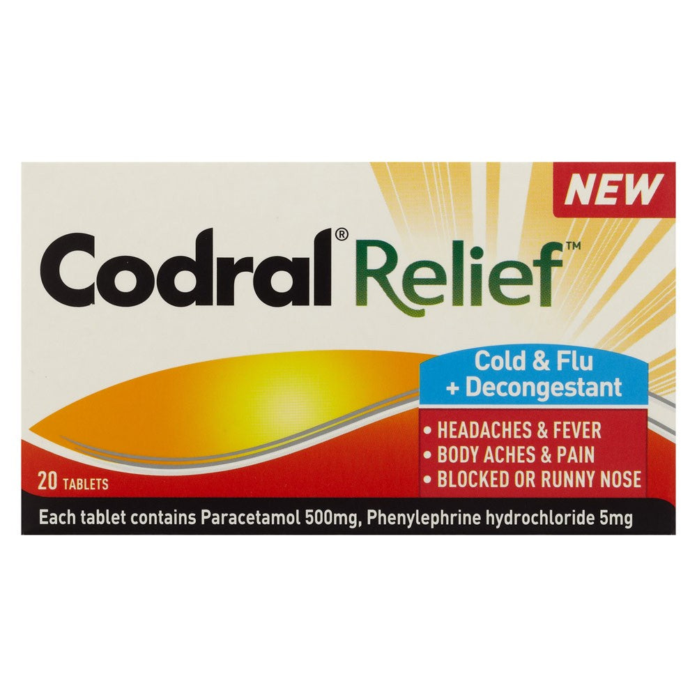 Codral Relief Cold & Flu with Decongestant Tablets 20