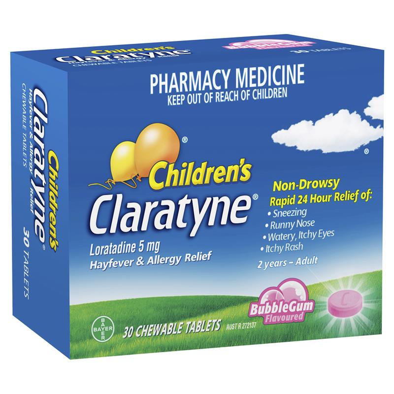 Claratyne Kids Chewable Tablets Bubblegum 30